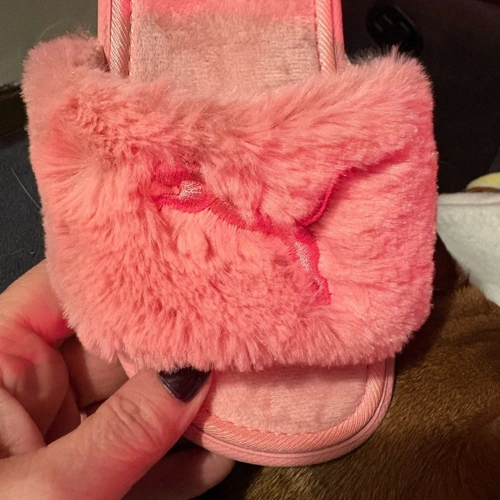 Puma Soft Pink Fuzzy Slides